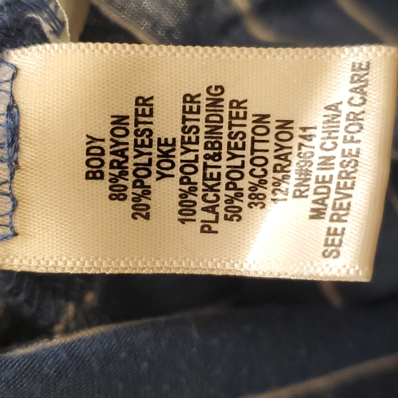 Self Esteem embroidered blue and white long sleeve, Size S - Picture 4 of 4